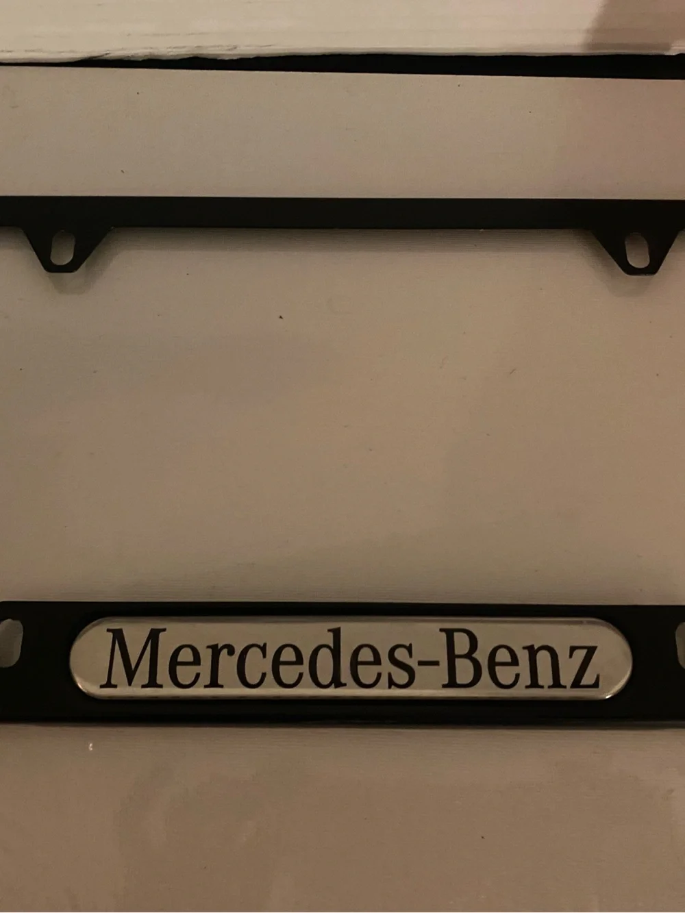 Mercedes-Benz Black and Silver License Plate Frame